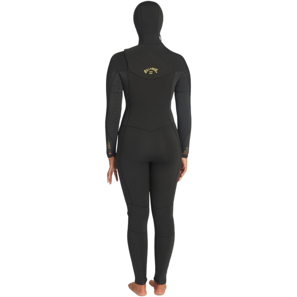Billabong Womens Synergy 5/4mm Chest Zip Hooded Wetsuit ABJW200100 - Wild Black
